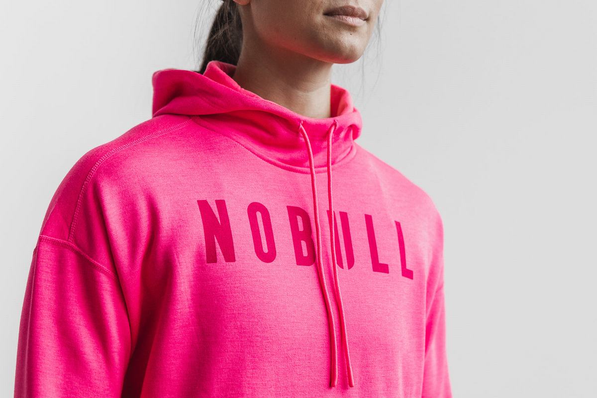 Nobull Neon Women's Hoodie Pink | Australia (VS0892)